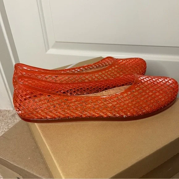Nicole Miller Women’s Ballet Jellies Orange Stylish Shoes NWOT 9 - Picture 2 of 4